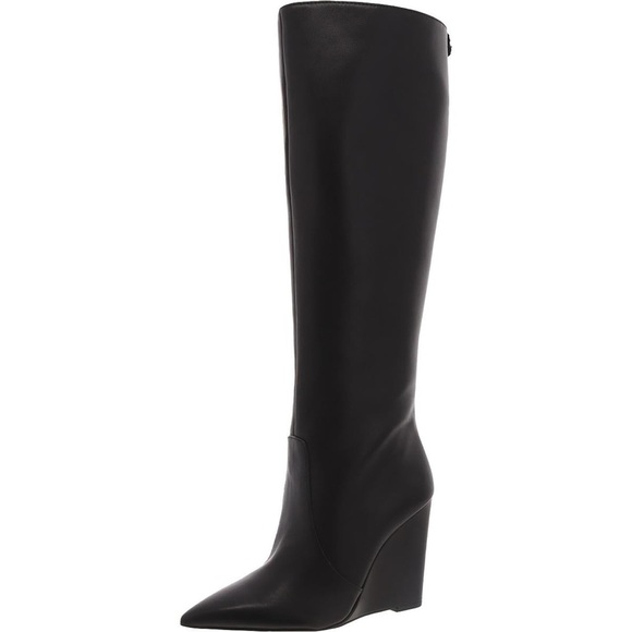 Isra Womens Leather Wedge Knee-High Boots Note: Size 7 is floor Samples - Picture 5 of 12